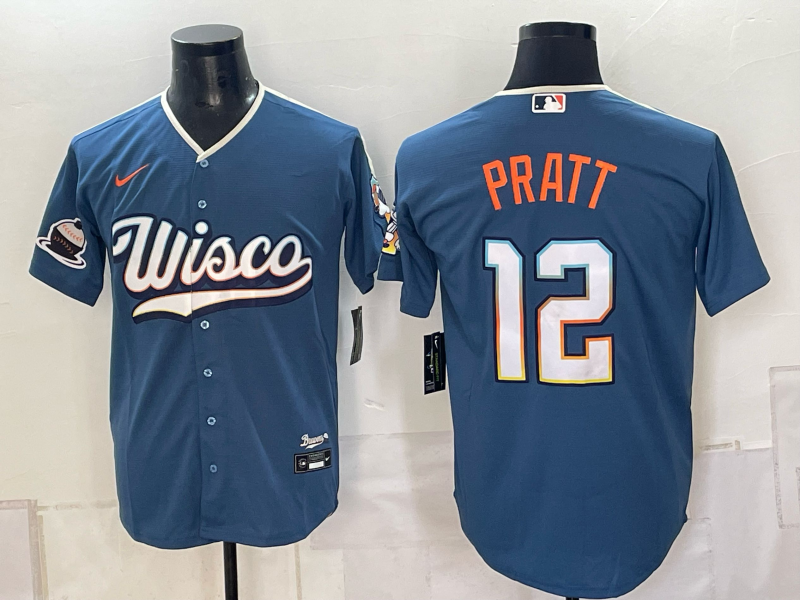 Men 2026 Milwaukee Brewers #12 Pratt blue Game Nike MLB Jersey 093003